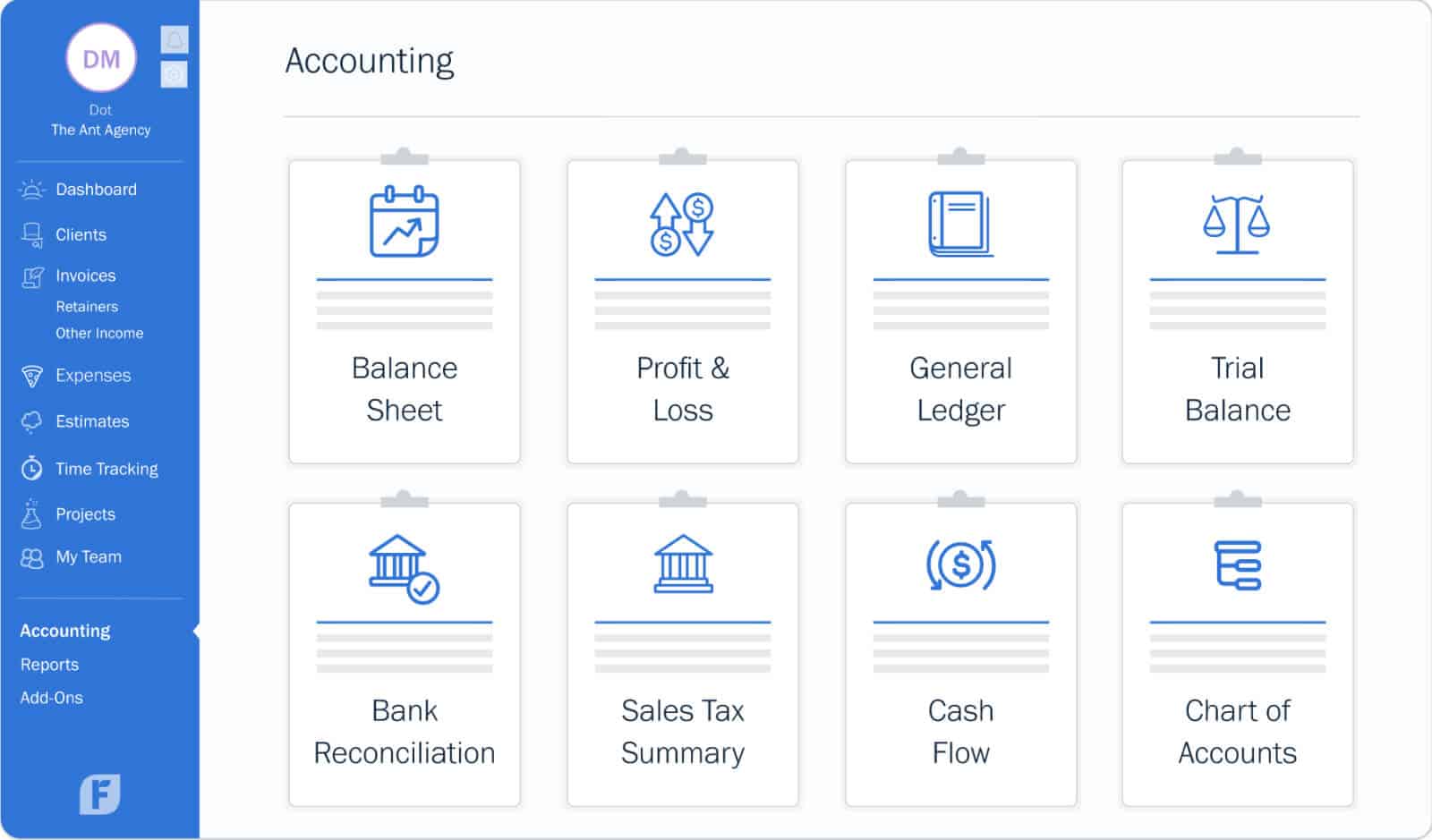 With FreshBooks, you can easily stay atop your P&L management, quickly generate balance sheets, and enjoy a stress-free tax season.