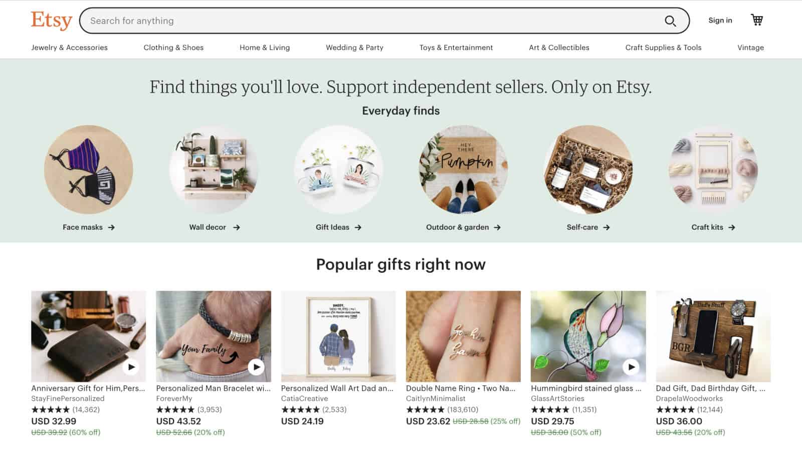 Etsy is the leading marketplace for handmade, artisanal goods