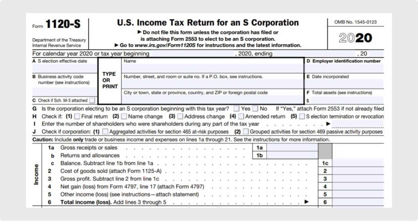 IRS Form 1120-S