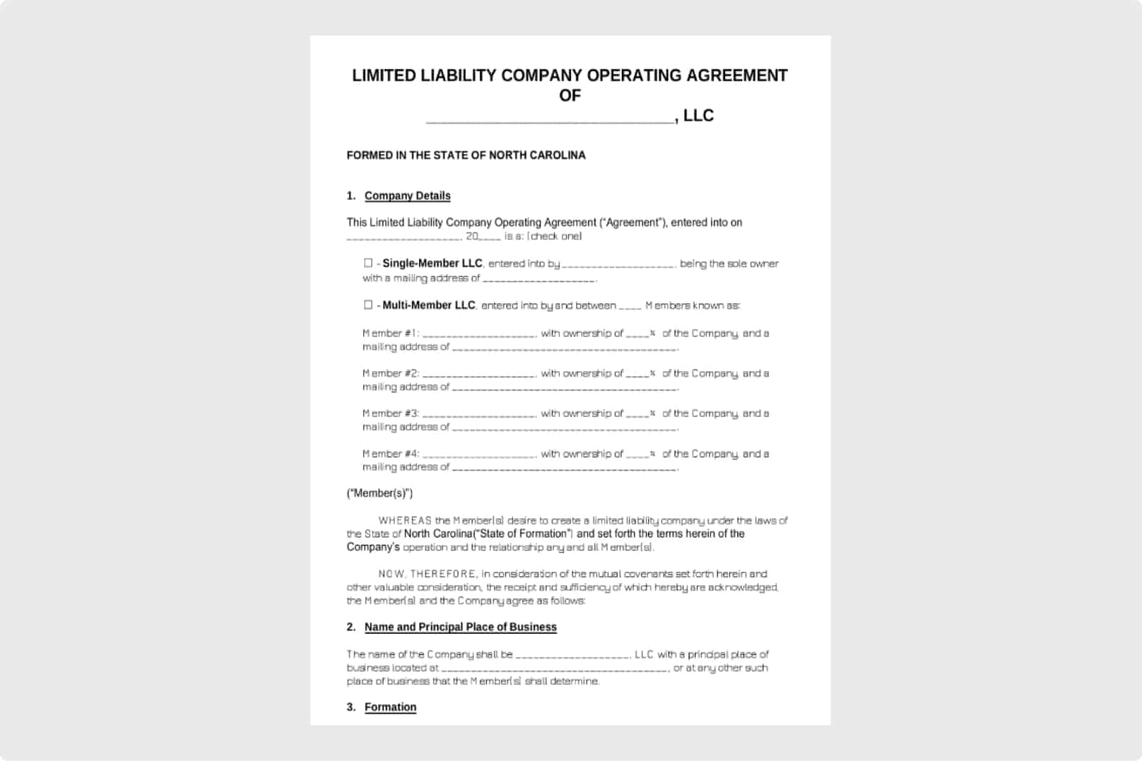 Prepare an LLC operating agreement