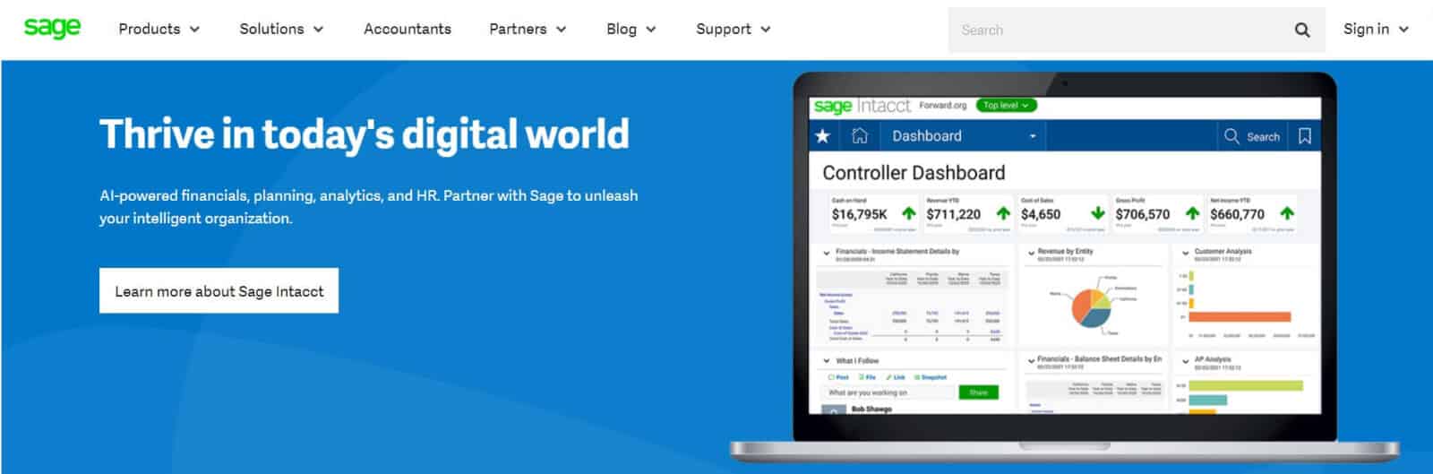 Sage offers accounting and business management software