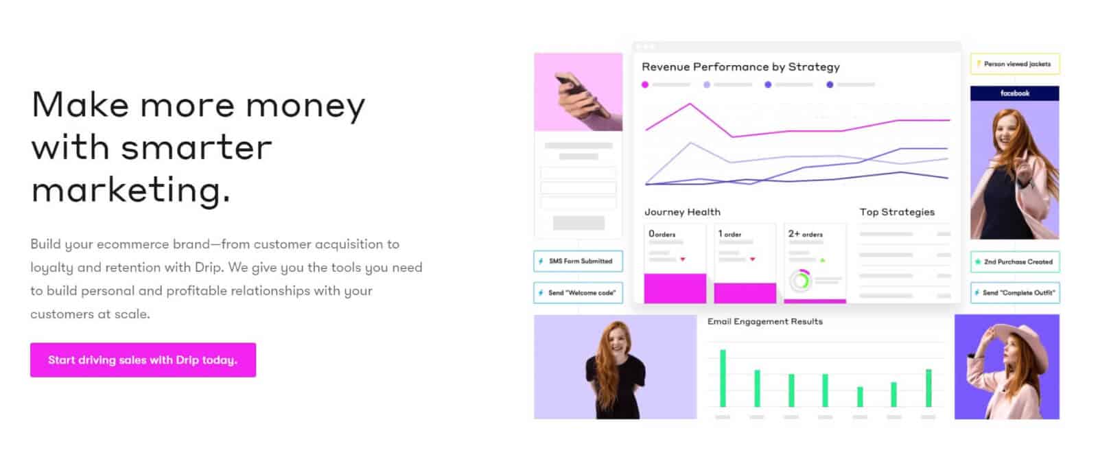 Drip is an email marketing service designed to empower ecommerce startups