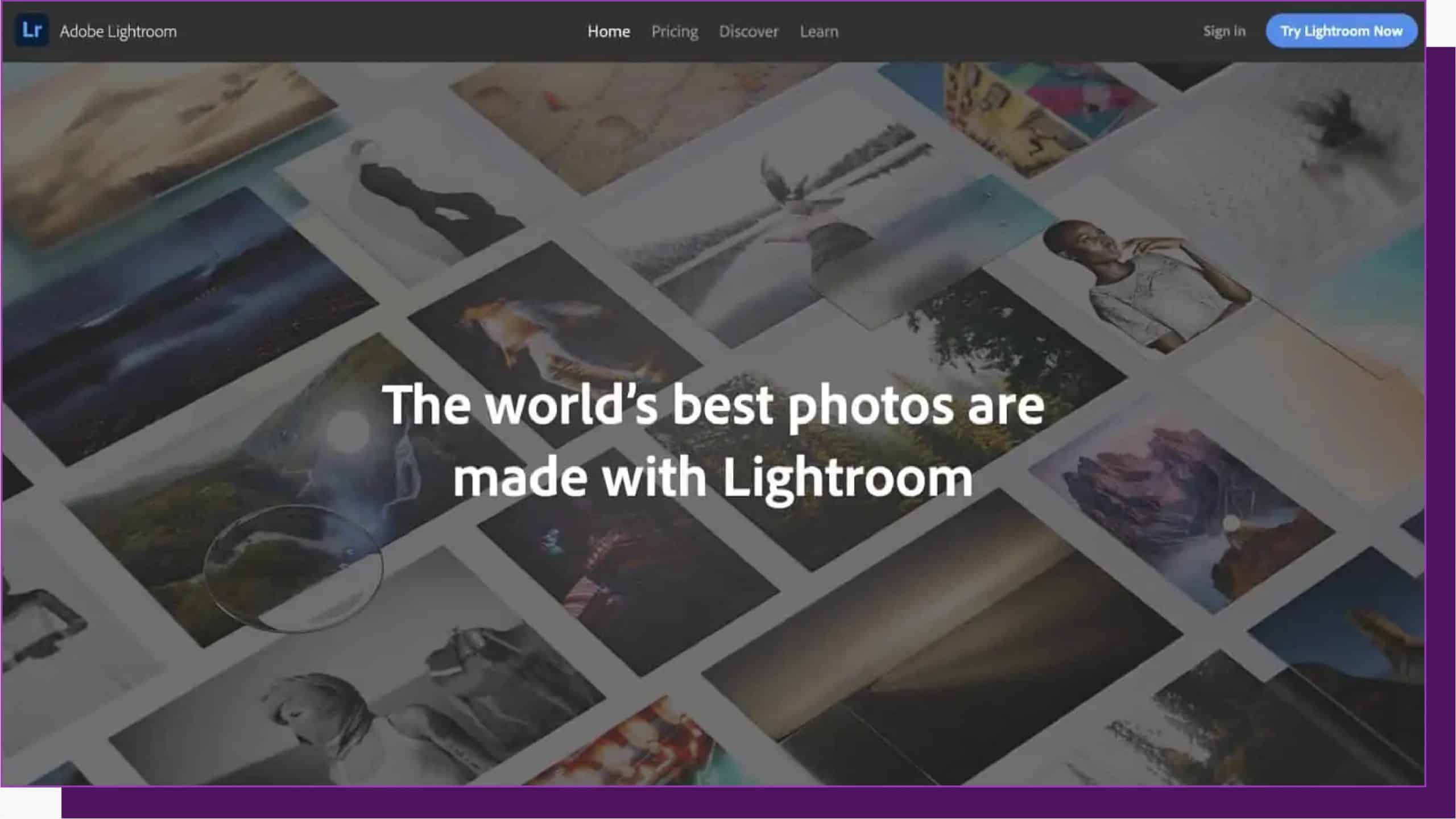 Adobe Lightroom software is popular among professional photographers