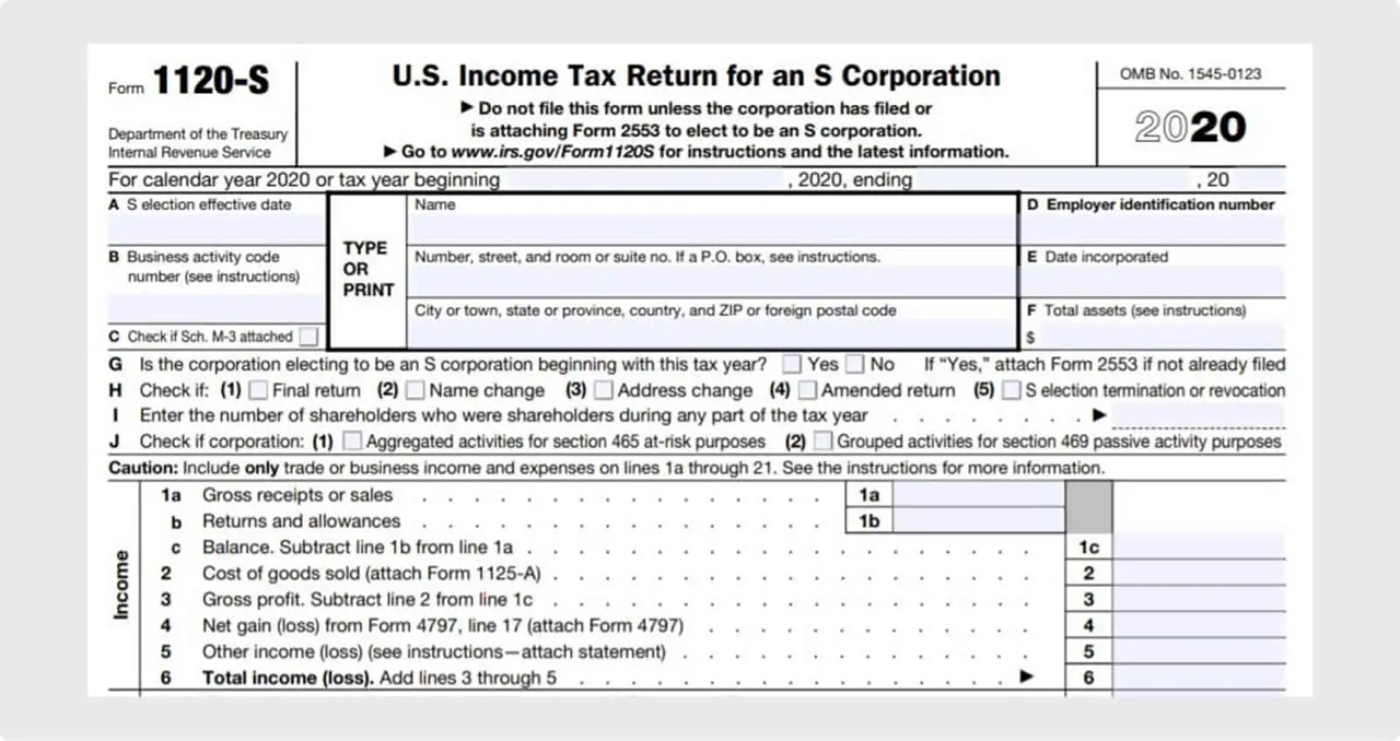 IRS Form 1120-S 