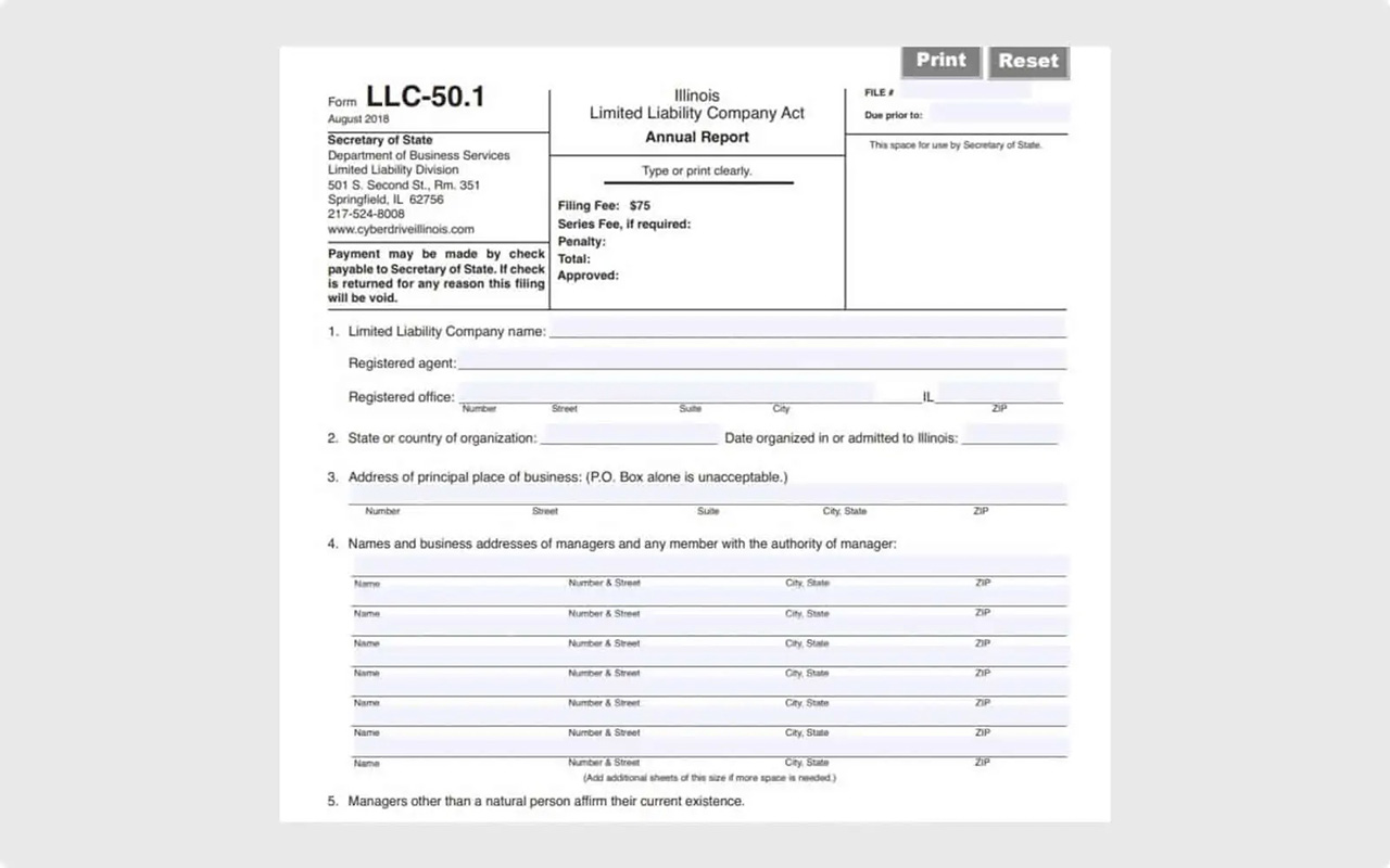 Illinois Annual LLC Form