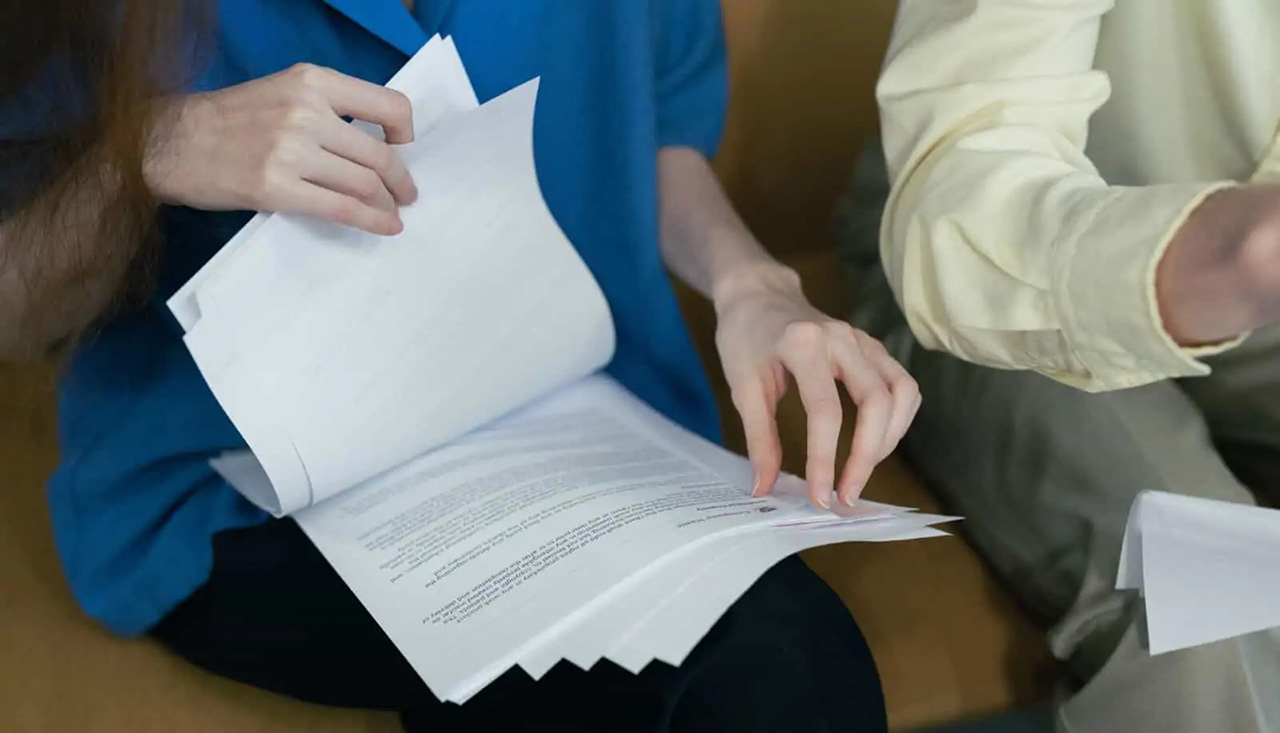 LLC members going through papers