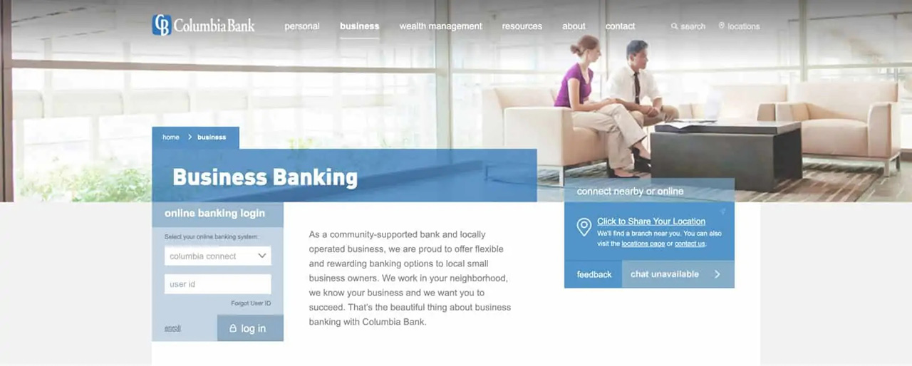 Columbia Bank in Oregon