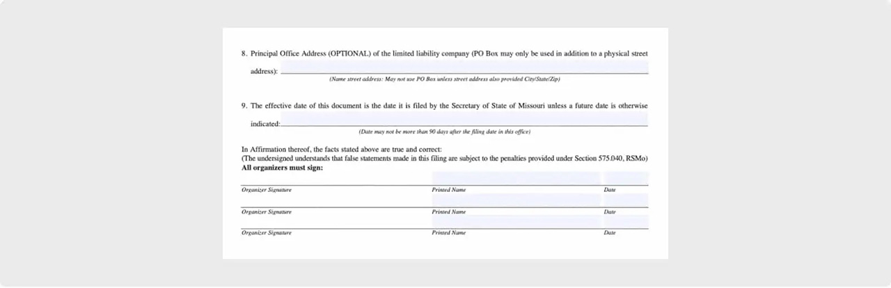 Missouri Articles of Organization