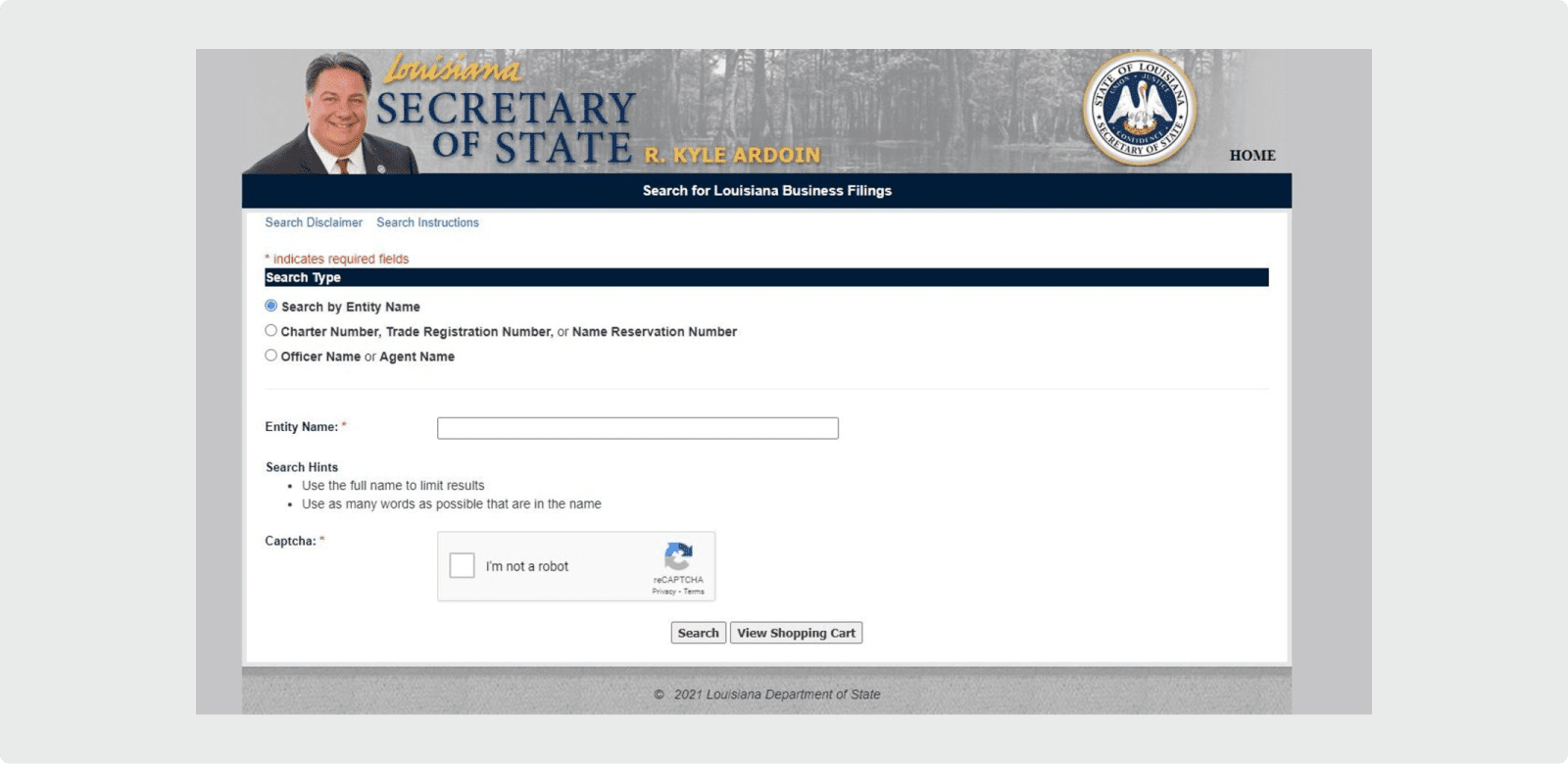 Louisiana Secretary of State Business Search