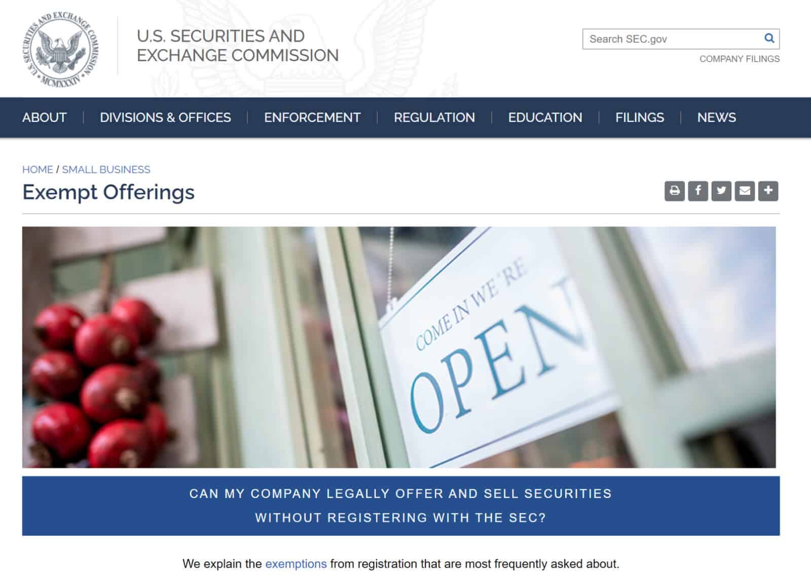 The US Securities and Exchange Commission has detailed rules regarding real estate security offerings