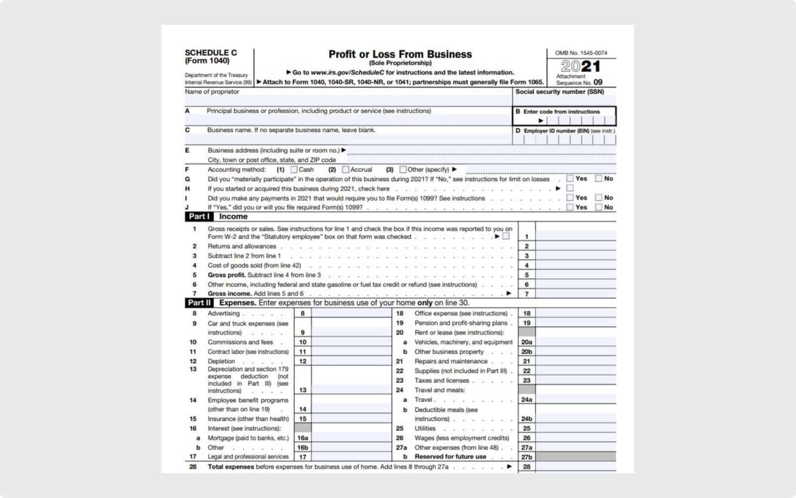 IRS Form Schedule C