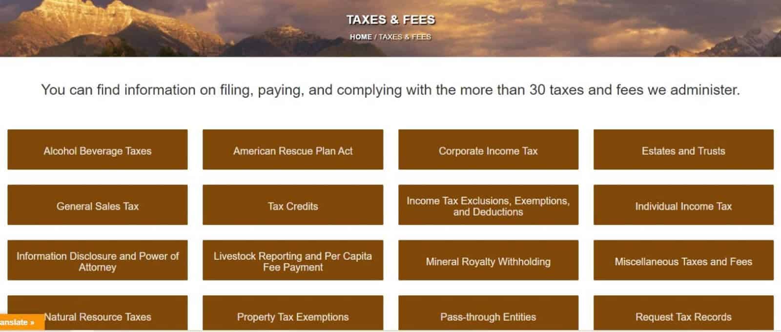 Montana Local Taxes List