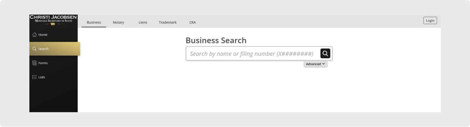 Montana Secretary of State Business Name Search Form