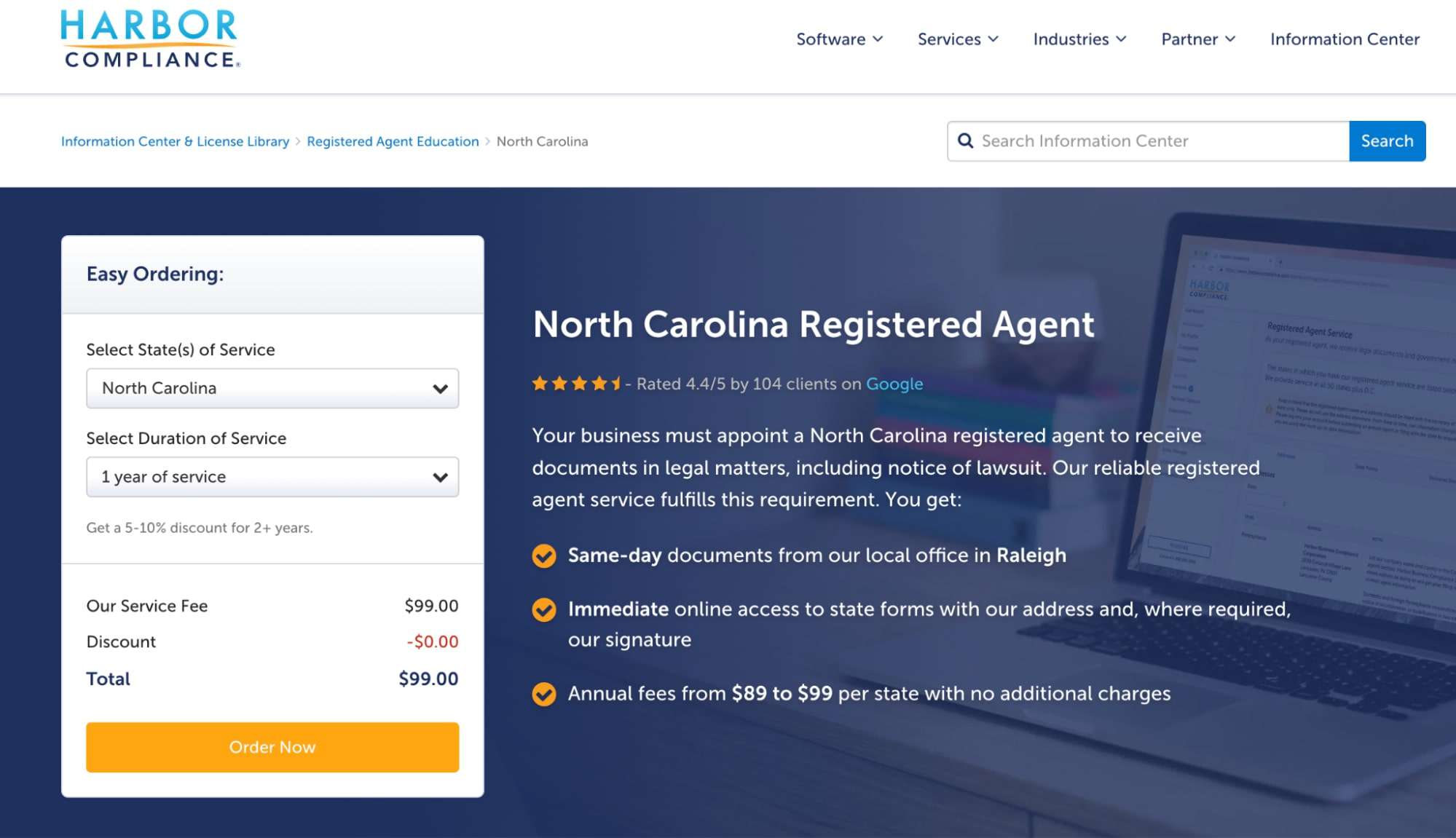 Harbor Compliance registered agent services.