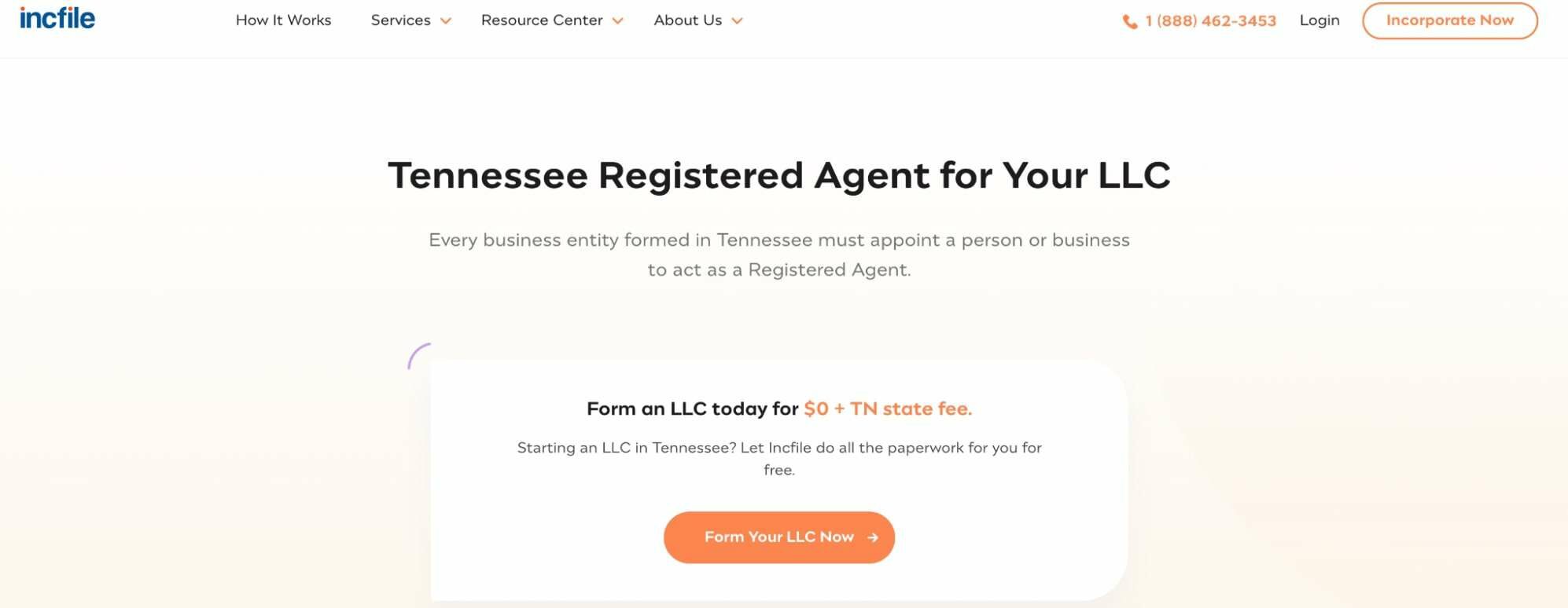 Incfile registered agent services.