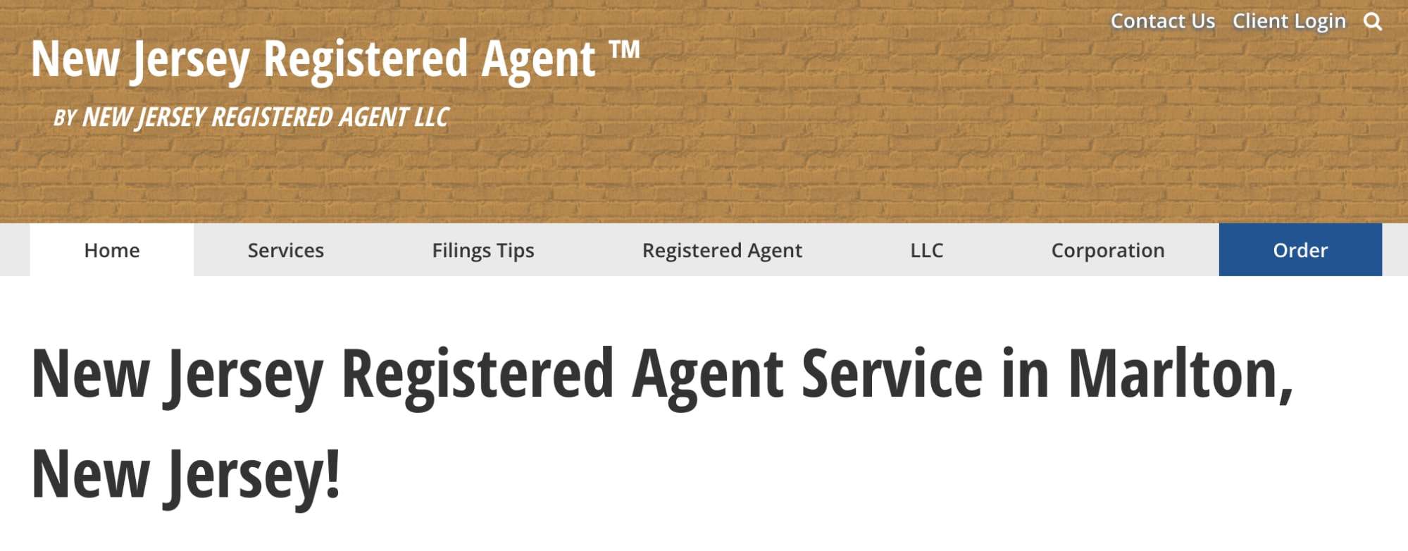 The New Jersey Registered Agent homepage. 