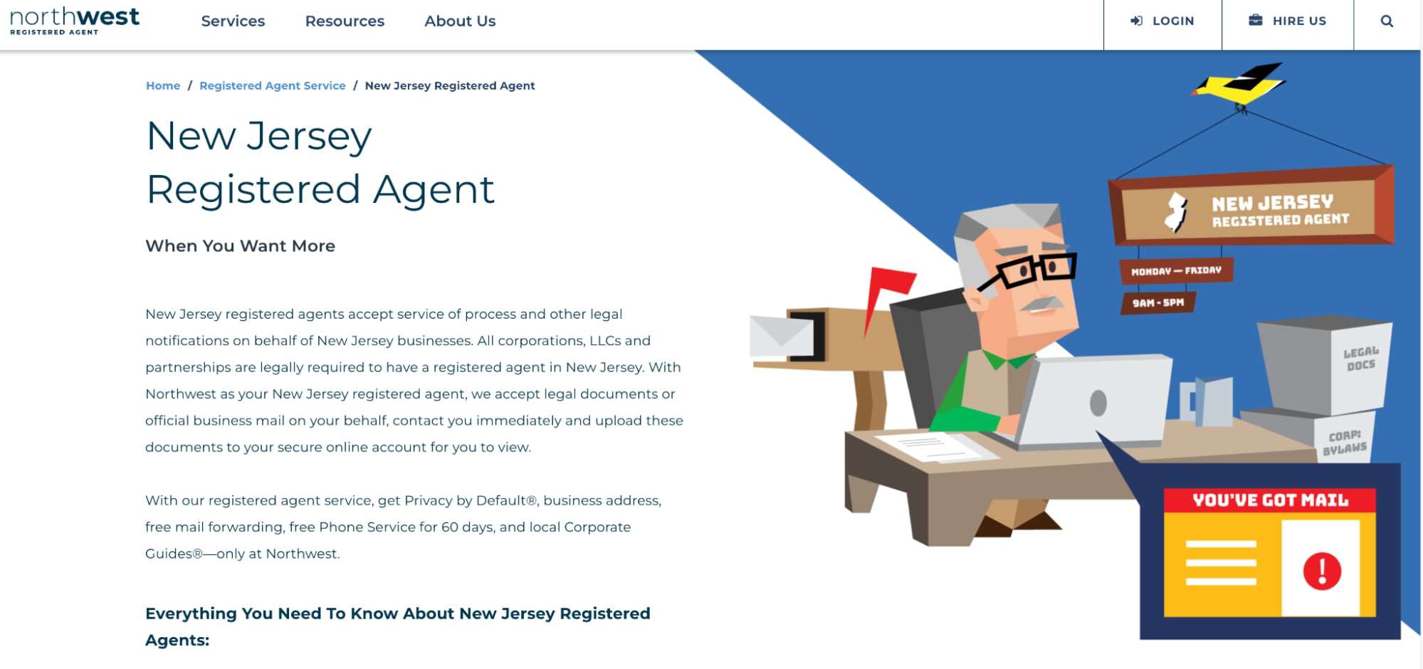 Northwest Registered Agent’s New Jersey page. 