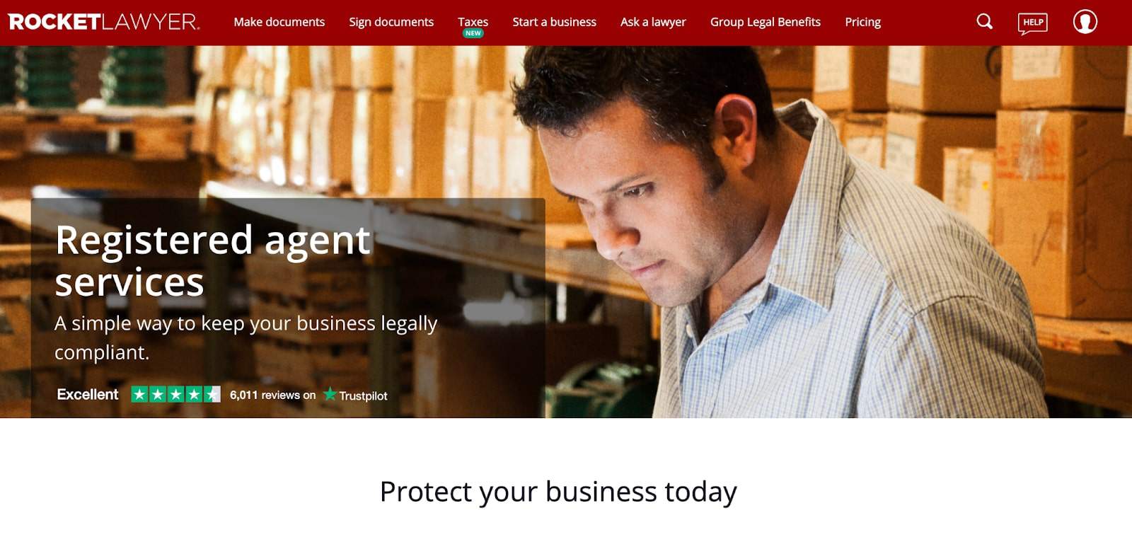 Rocket Lawyer registered agent service