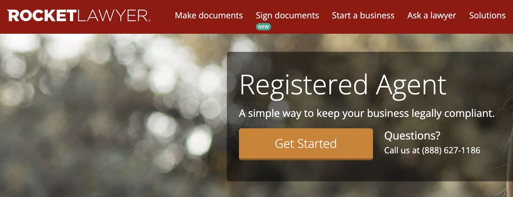 Rocket Lawyer registered agent services.