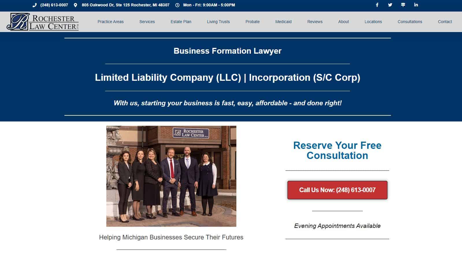 Rochester Law Center. Michigan business attorneys