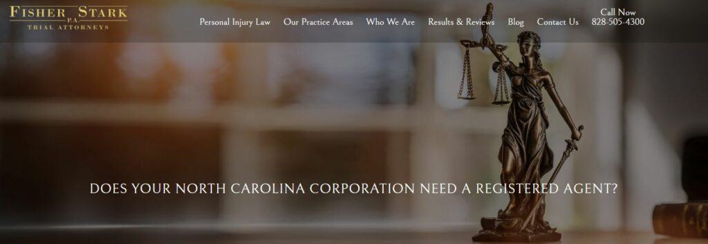 Fisher Stark Attorneys Registered Agent North Carolina webpage