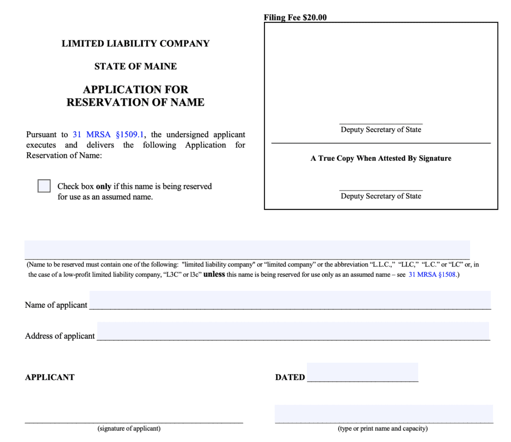 MLLC1 form maine