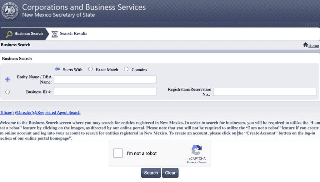 new mexico business search
