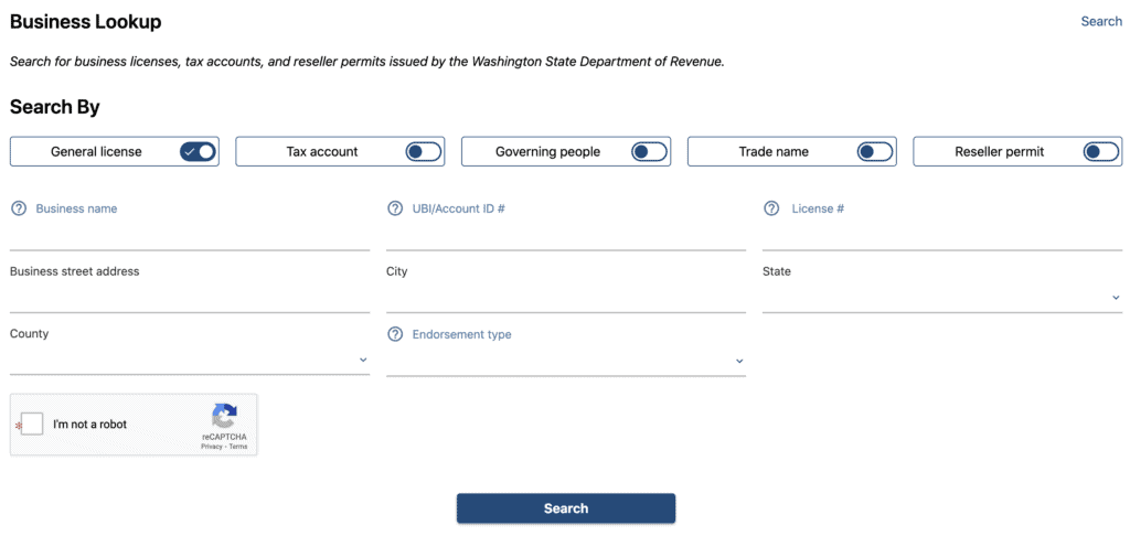 business lookup WA