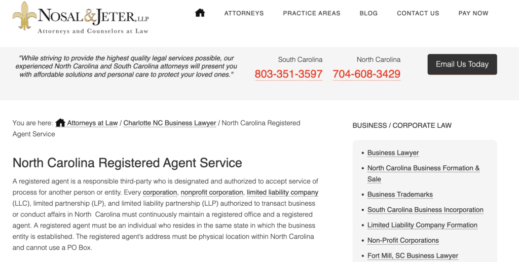 nosal registered agent service