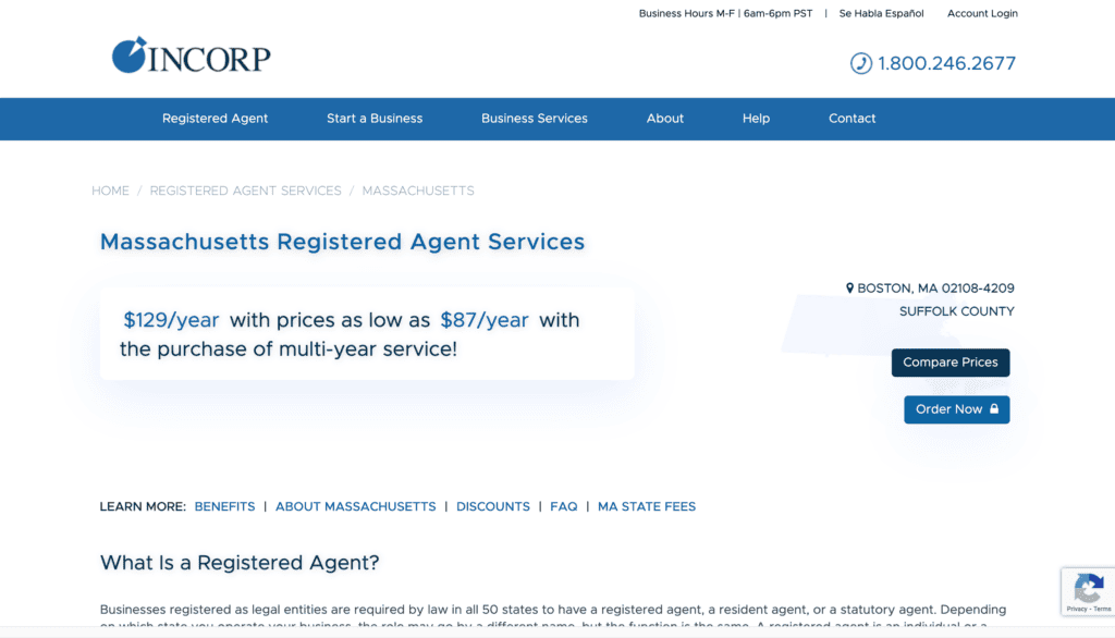 Incorp registered agent service