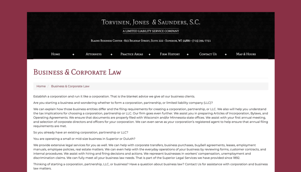 Torvinen, Jones & Saunders, S.C.