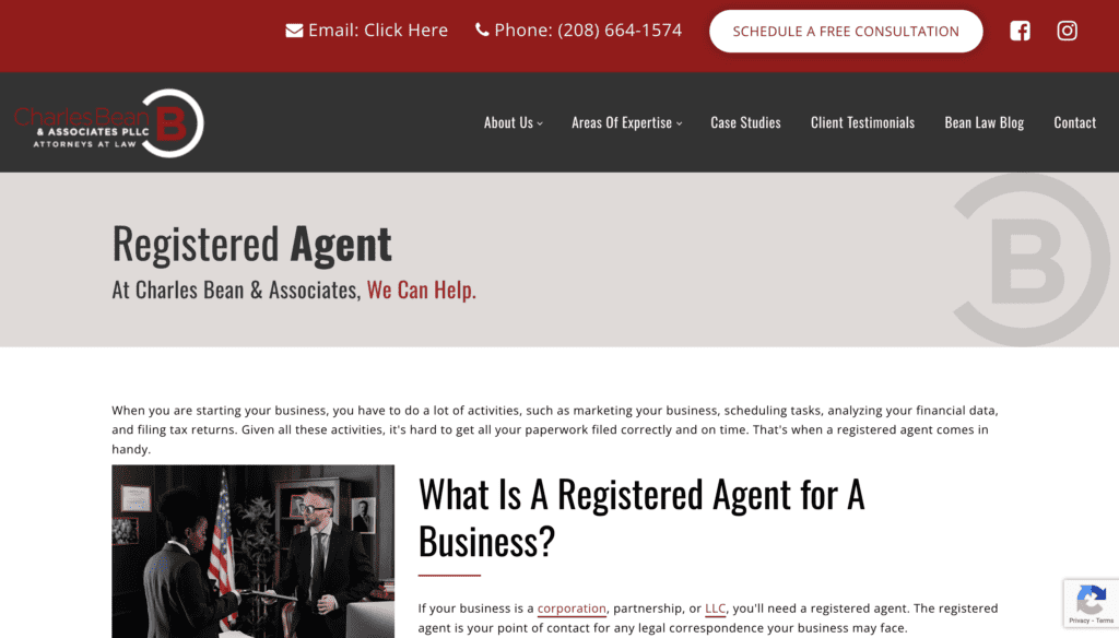 Bean Injury Law - registered agent service