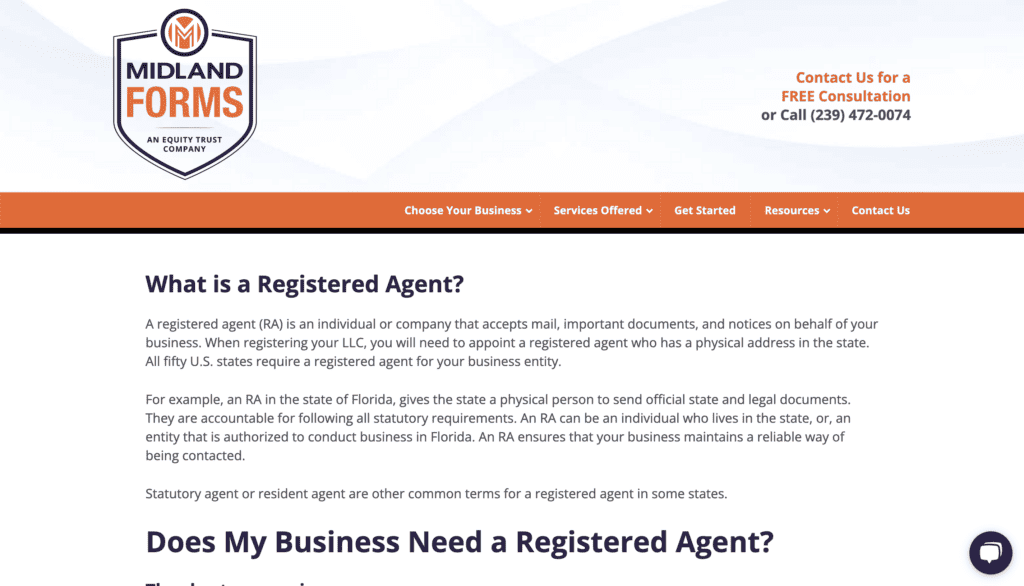 Midland Forms registered agent