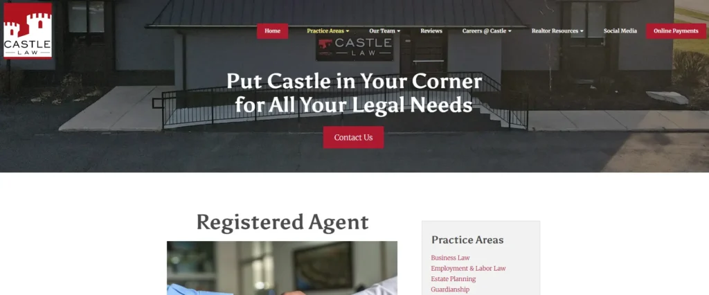 castle law registered agent in illinois