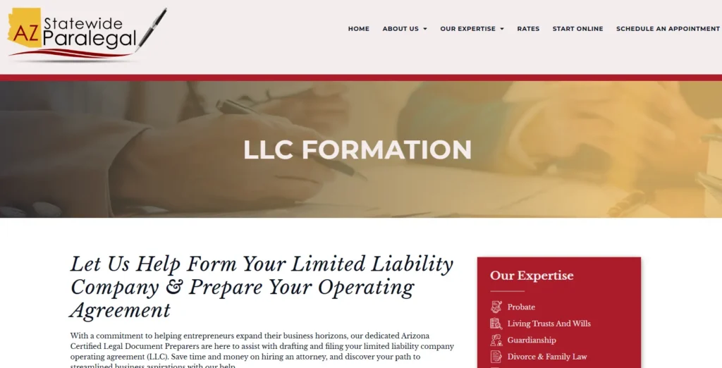 AZ Statewide paralegal registered agent service in Arizona