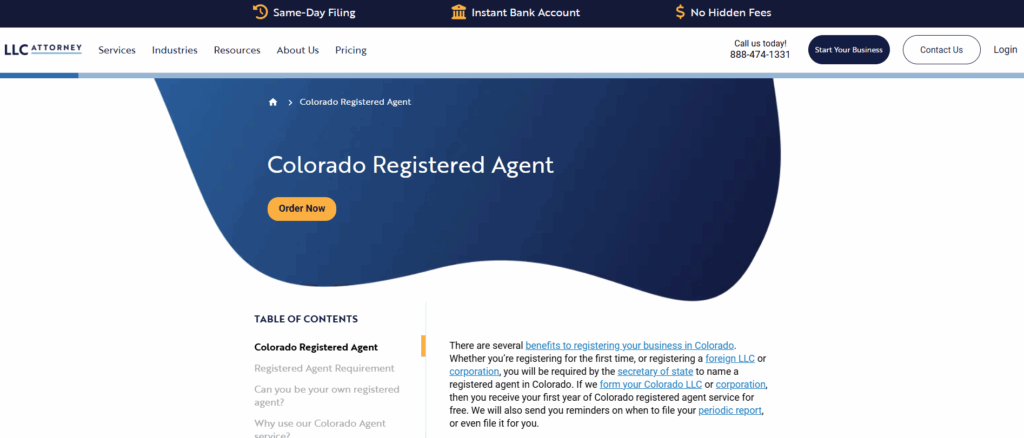 colorado registered agent service - LLC attorney