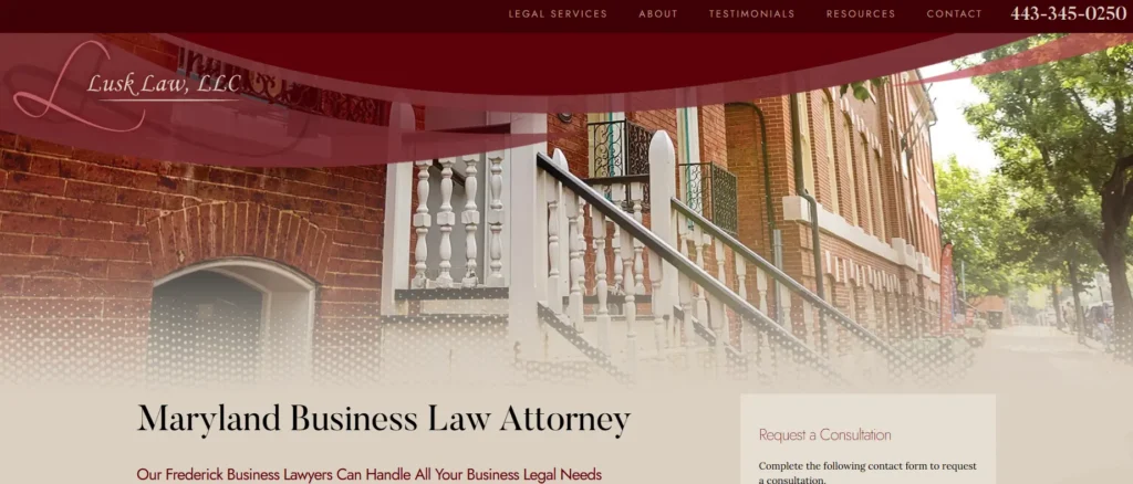 Lusk Law resident agent service in Maryland