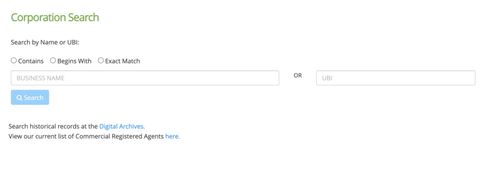 Washington LLC name search